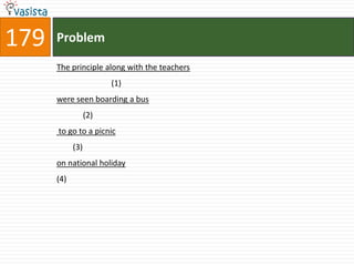179   Problem

      The principle along with the teachers
                        (1)
      were seen boarding a bus
                  (2)
      to go to a picnic
            (3)
      on national holiday
      (4)
 