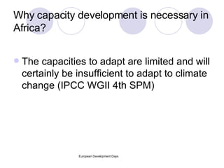 Capacity Development needs Climate Change Capacity Development | PPT