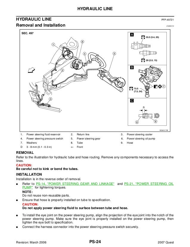 2007 Nissan Quest Power Steering Repair Manual
