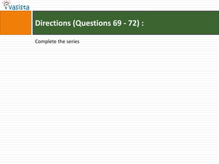 Directions (Questions 69 - 72) :

Complete the series
 