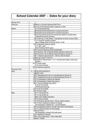 February 2007 School Newsletter