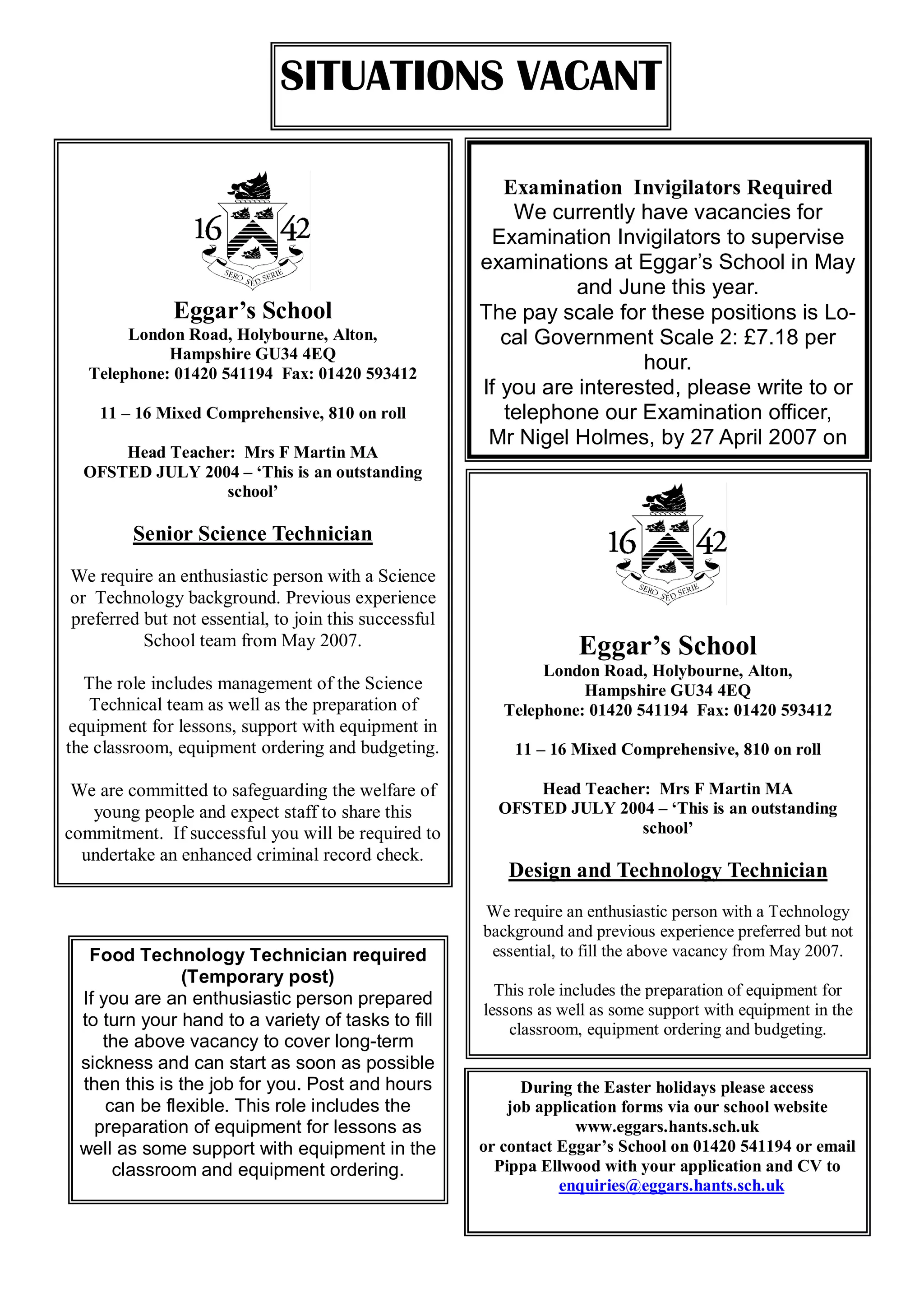 March 2007 School Newsletter