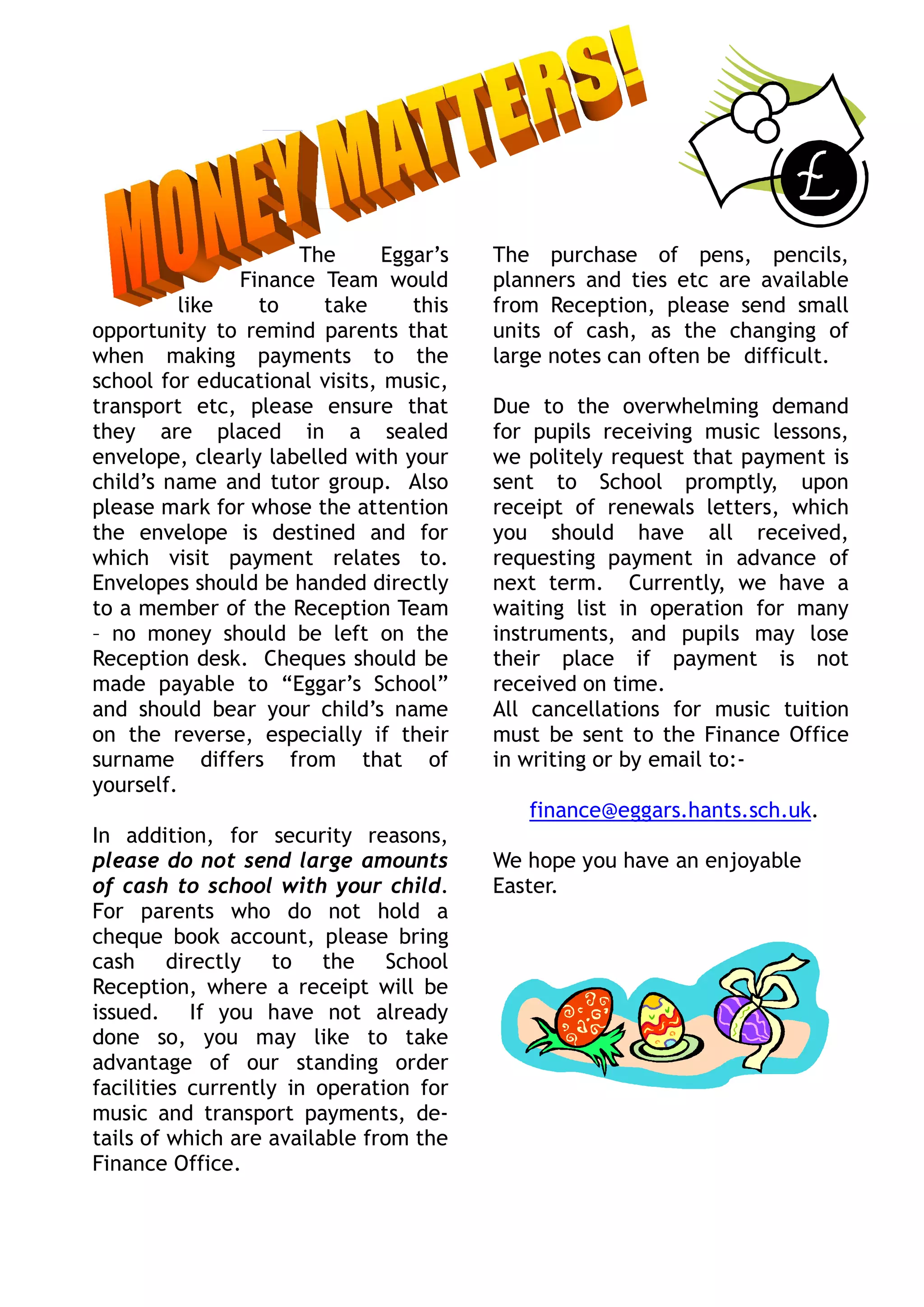 March 2007 School Newsletter