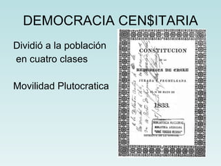 DEMOCRACIA CEN$ITARIA Dividió a la población en cuatro clases Movilidad Plutocratica 