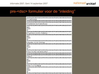 pre-<dsc> formulier  voor de “inleiding” 