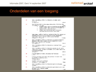 Onderdelen van een toegang 