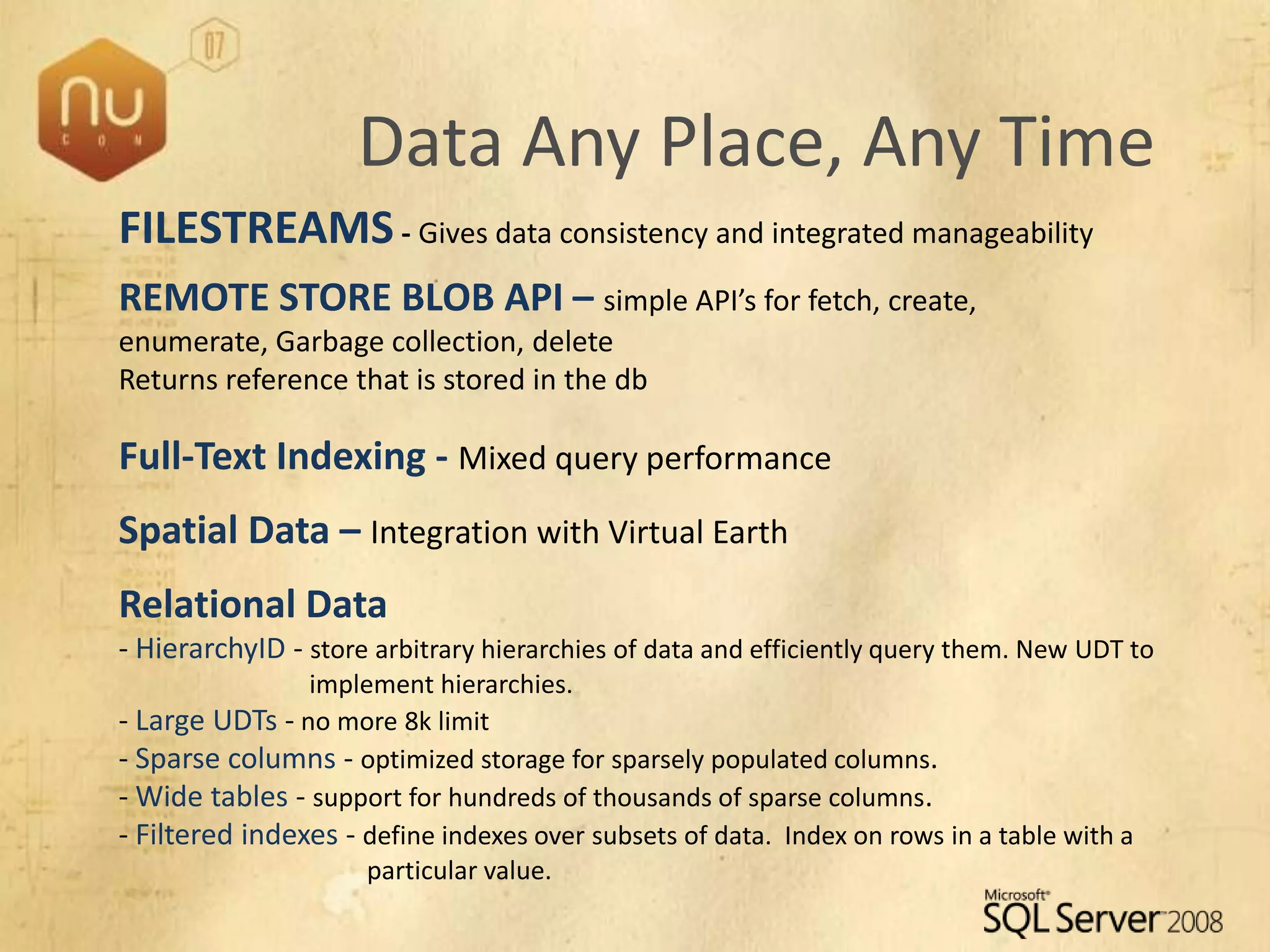 SQL Server 2008 Overview