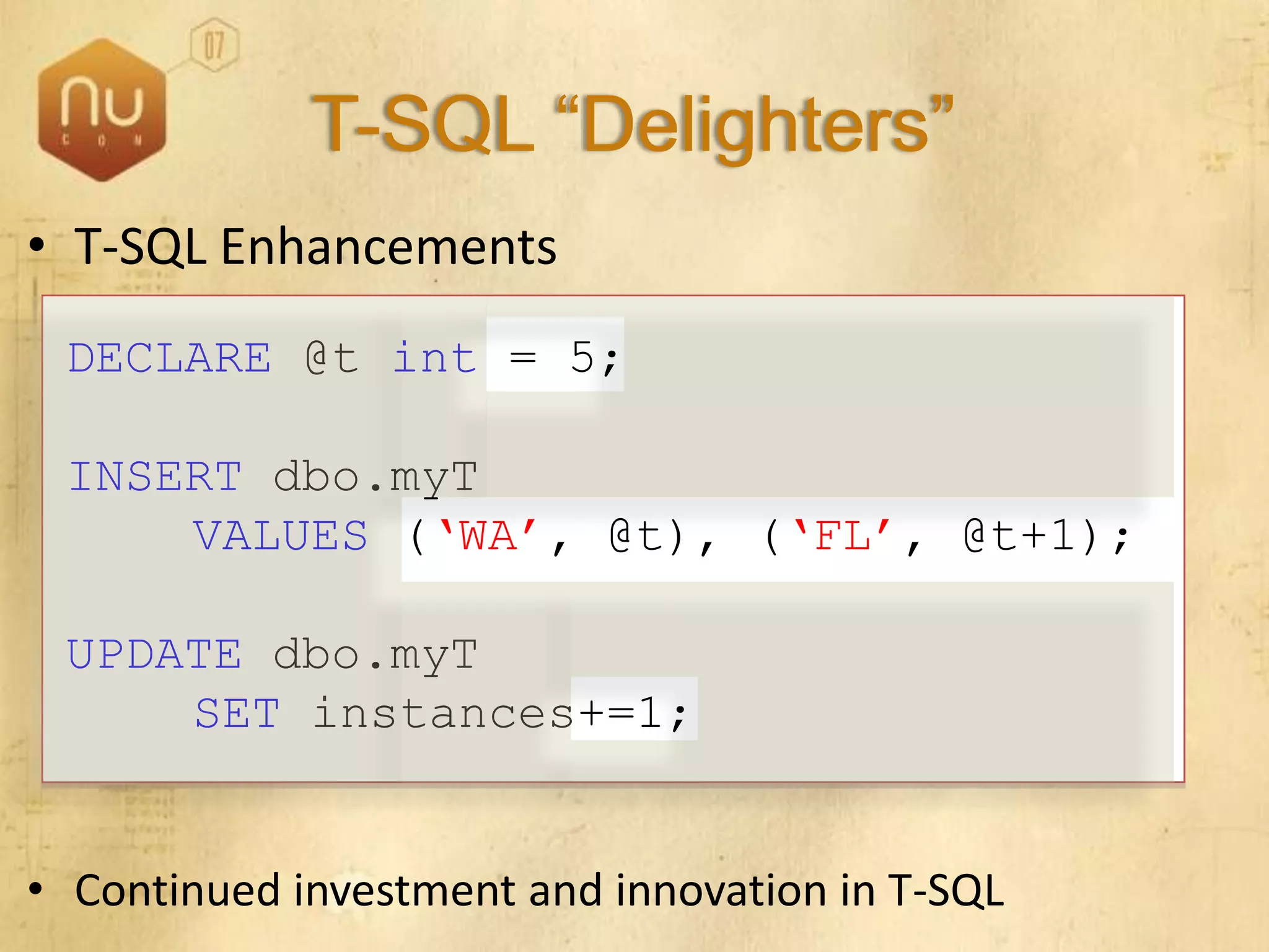 SQL Server 2008 Overview