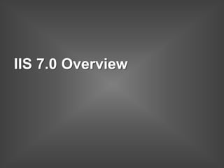 Windows Server 2008 Web Workload Overview