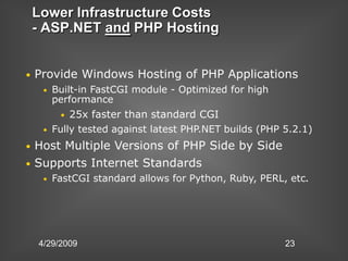 Windows Server 2008 Web Workload Overview