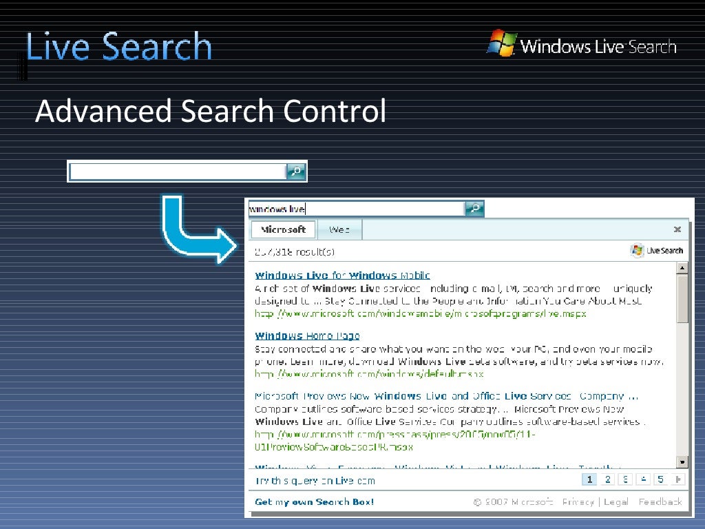 Advanced Search Control