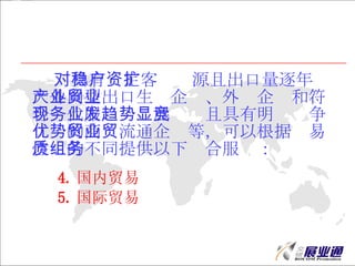 ԾȶͻԴҳͳ˾ó˾ͷִҵչҾԾƵóͨ˾ȣԸóʵĲͬṩϷ 4. ó 5. ó óһվͨ 