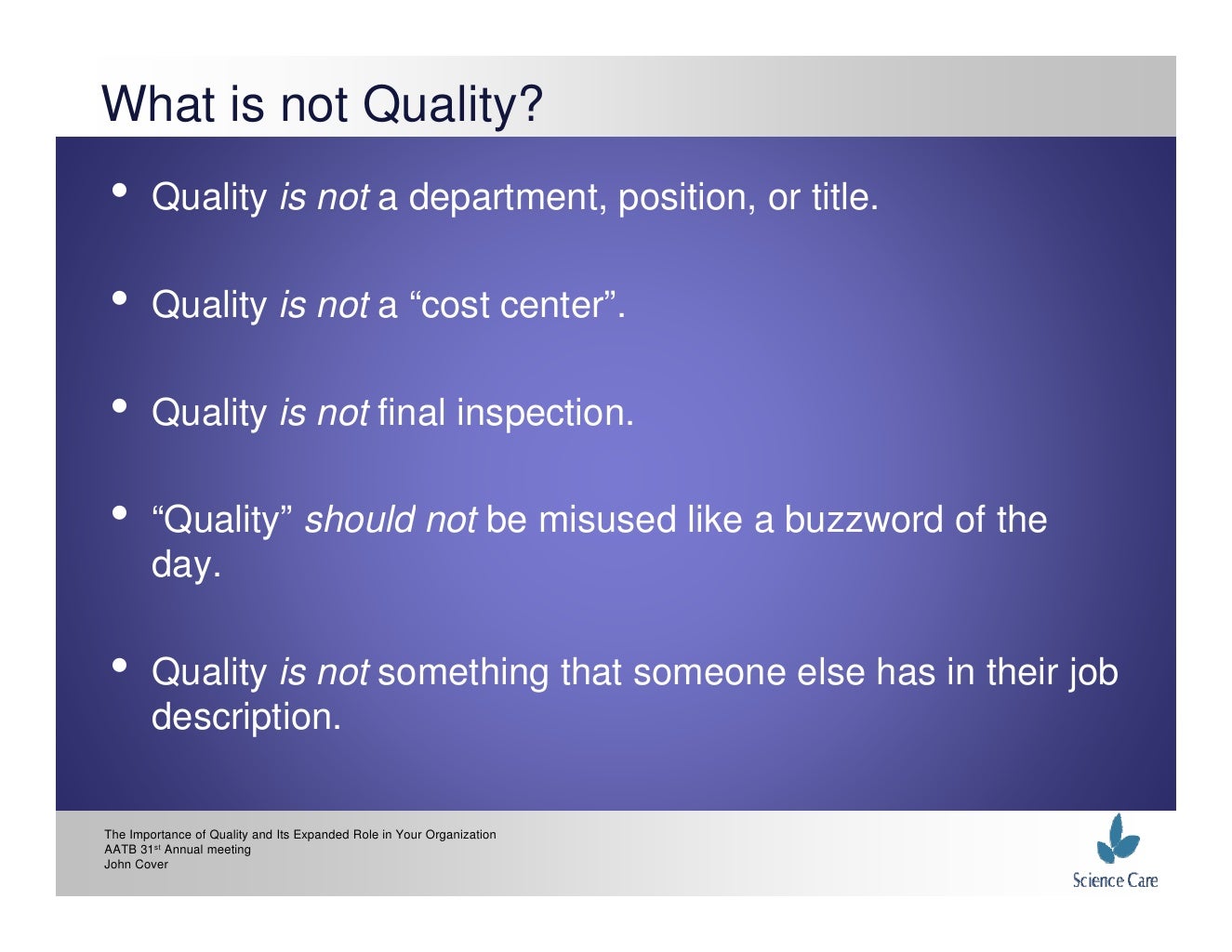 Importance of Quality