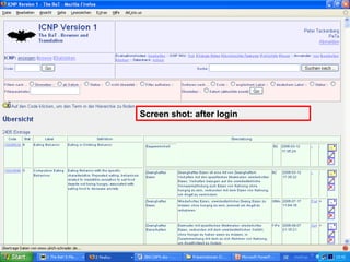 Screen shot: after login 