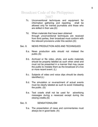 2007 Broadcast Code of the Philippines | PDF