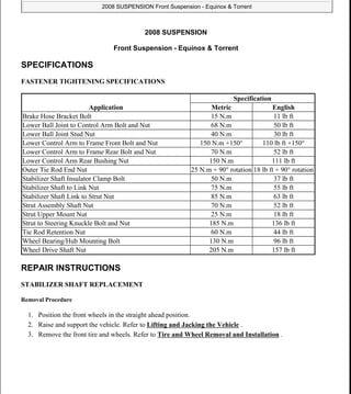 2007 chevrolet equinox service repair manual PDF