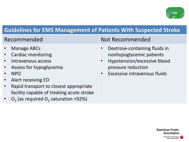 AHA/ASA Guidelines for Ischemic Stroke | PPTX | Heart and ...