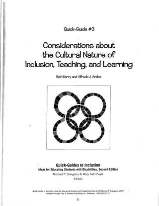 Cultural nature of inclusion