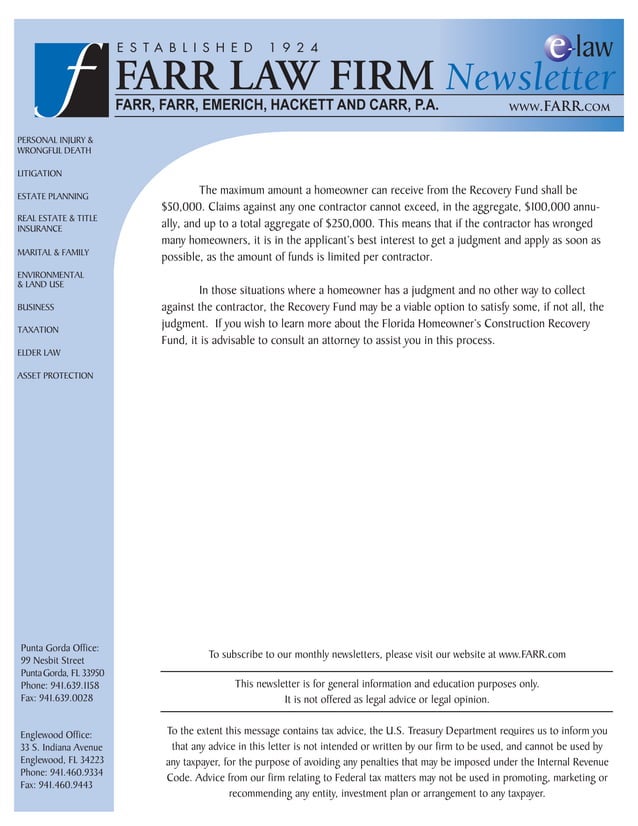 Florida Homeowner\'s Construction Recovery Fund - A Homeowner\'s Last ...