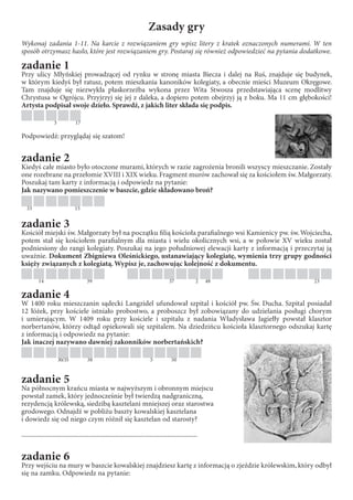 Zasady gry
Wykonaj zadania 1-11. Na karcie z rozwiązaniem gry wpisz litery z kratek oznaczonych numerami. W ten
sposób otr...