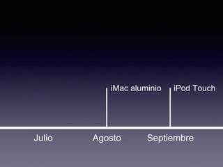 Julio Agosto Septiembre
iMac aluminio iPod Touch
 