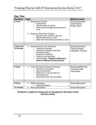 Training Plan | PDF