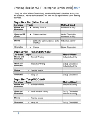 Training Plan | PDF