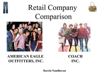 Retail Company Comparison AMERICAN EAGLE  OUTFITTERS, INC.  COACH INC.  Darrin Nandhavan 