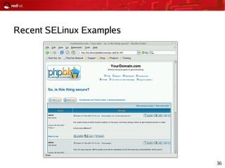 36
Recent SELinux Examples
 