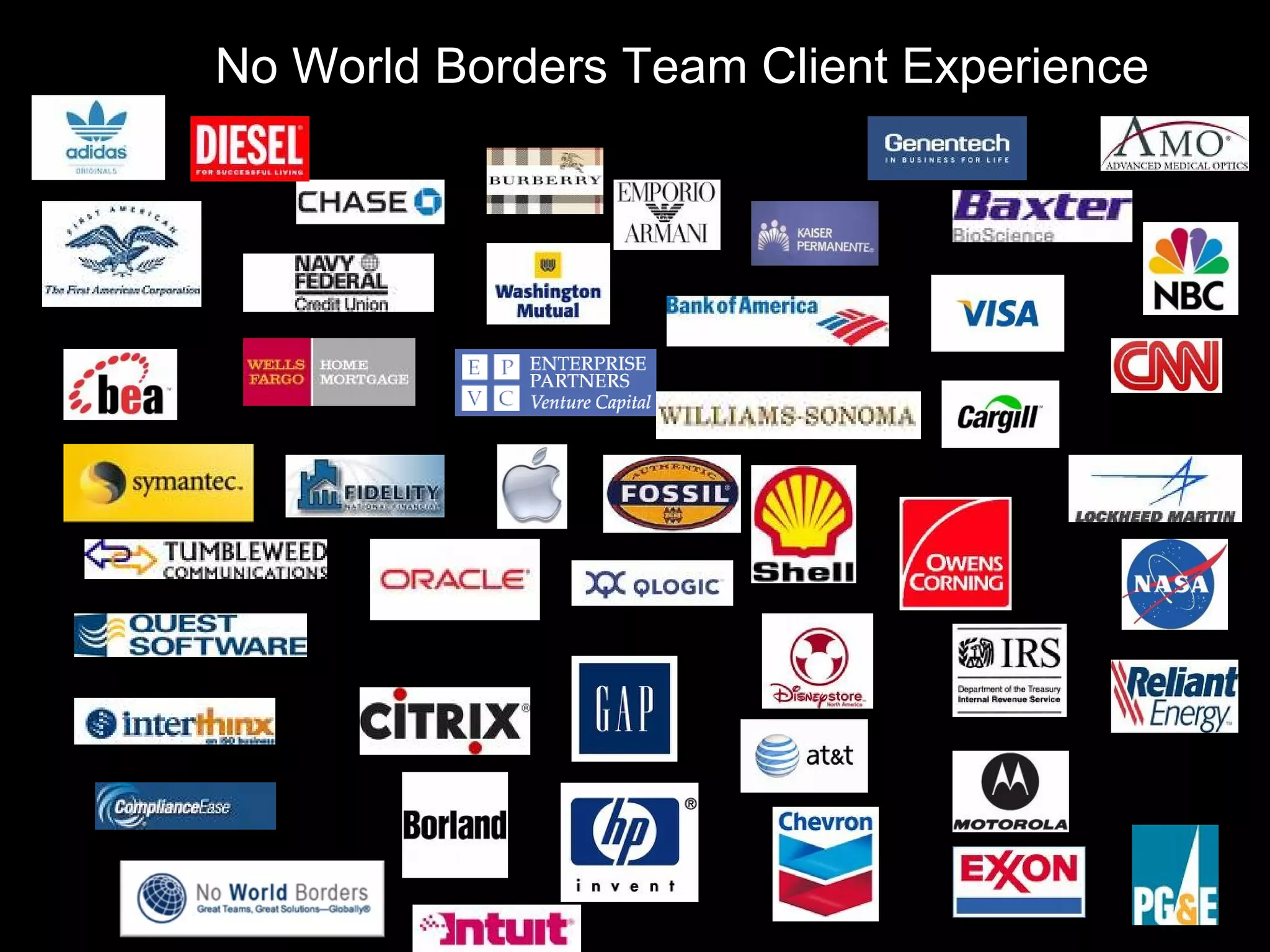 No World Borders Team Client Experience 