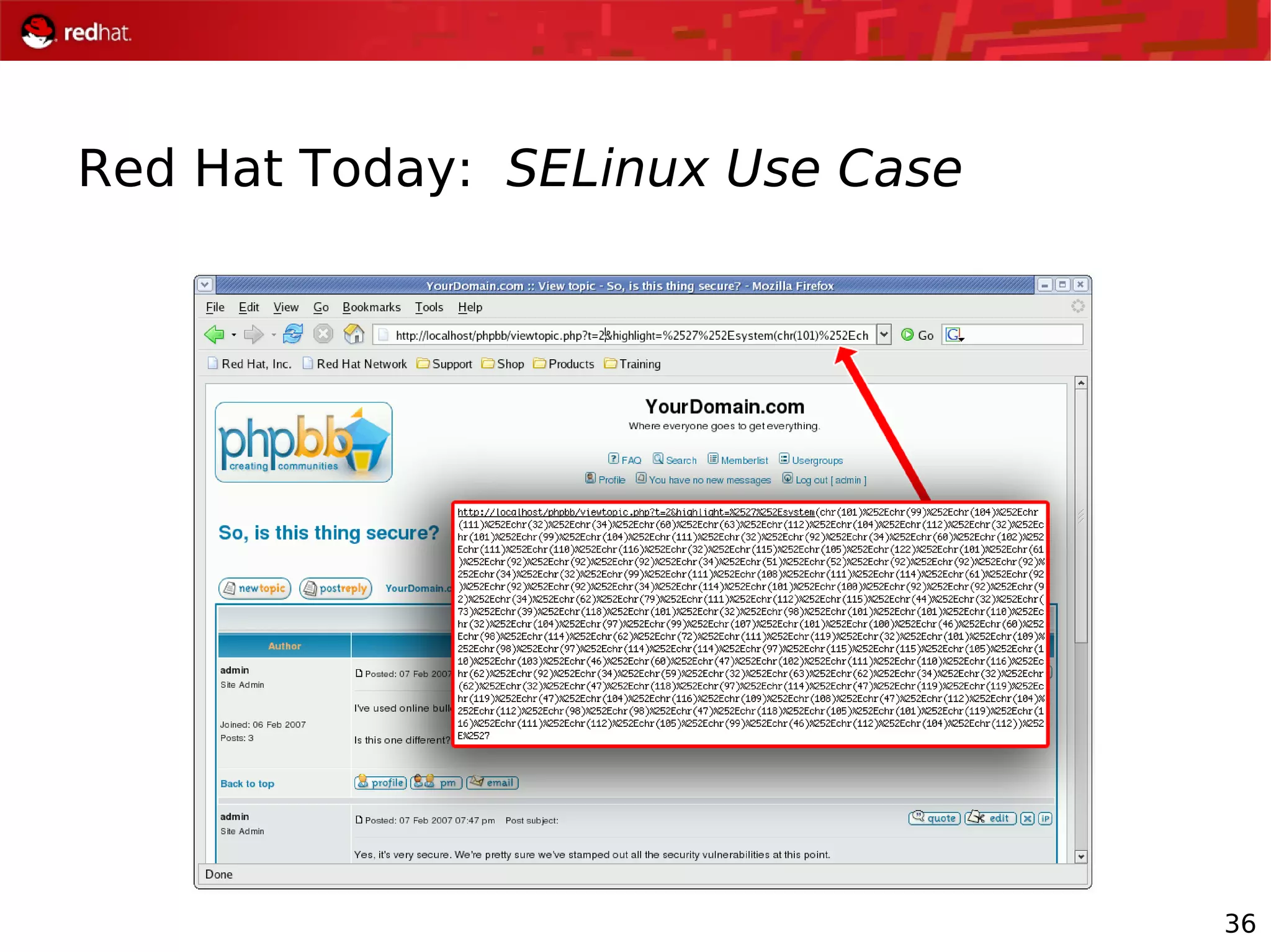 36
Red Hat Today: SELinux Use Case
 