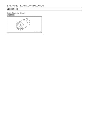 8-4 ENGINE REMOVAL/INSTALLATION
Special Tool

Engine Mount Nut Wrench:
57001-1450
 