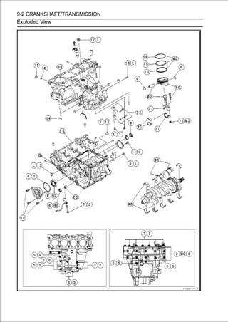 9-2 CRANKSHAFT/TRANSMISSION
Exploded View
 