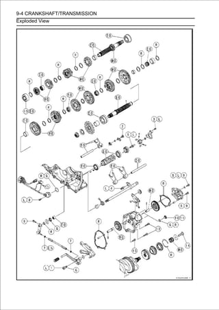 9-4 CRANKSHAFT/TRANSMISSION
Exploded View
 