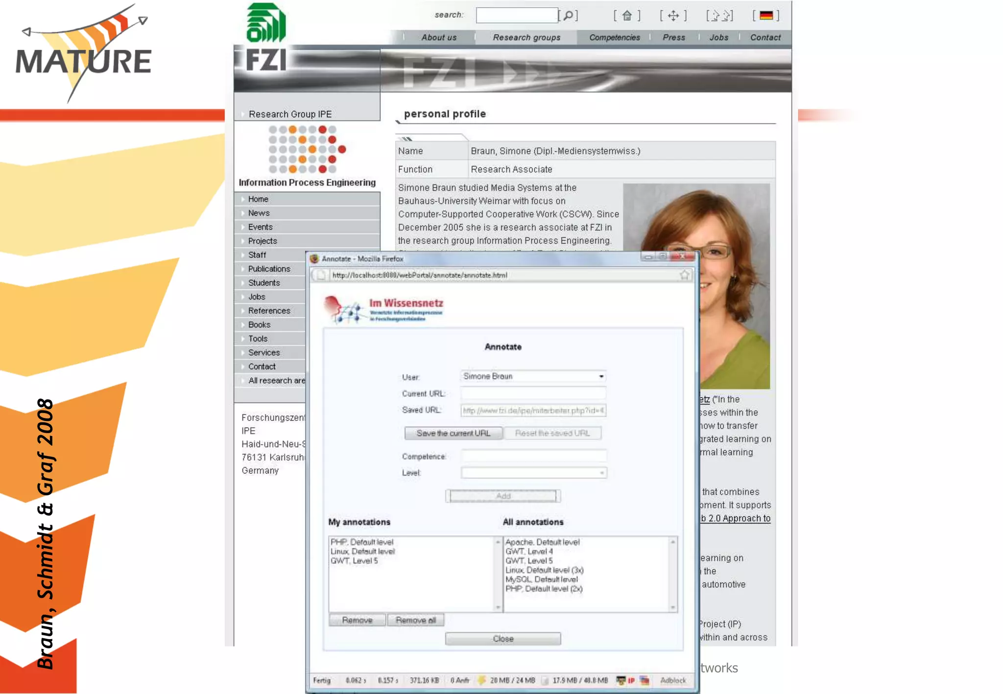 MATURE - Continuous Social Learning in Knowledge NetworksBraun, Schmidt & Graf 2008