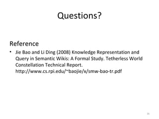 Concept Modeling on Semantic Wiki | PPT
