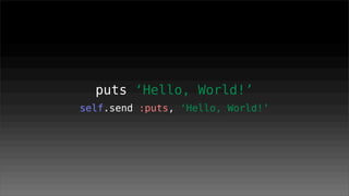 CompiledMethod   (method(:__script__).compiled_method)




  def __script__


        puts ‘Hello, World!’



  end
 