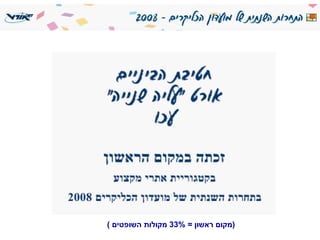 ( מקום ראשון  = 33%  מקולות השופטים  ) 