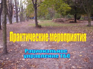 Практические мероприятия Рациональное управление ТБО 