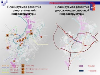 Планируемое развитие энергетической инфраструктуры  Планируемое развитие дорожно-транспортной инфраструктуры  Инфраструктурное развитие г. Уфы 