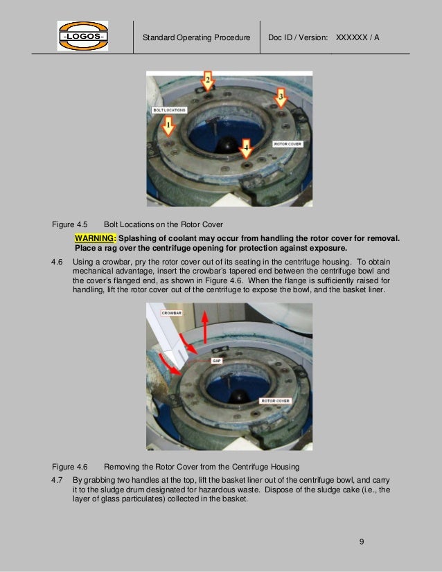Coolant Centrifuge Cleaning Procedure
