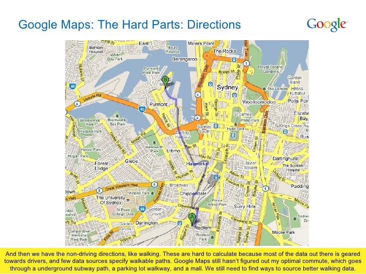 google maps the hard parts directions