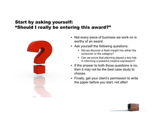 2008 JC Planning Awards Virtual Training