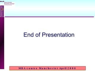 End of Presentation 