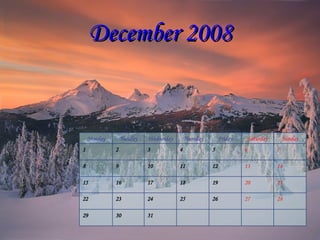 December   2008 31 30 29 28 27 26 25 24 23 22 21 20 19 18 17 16 15 14 13 12 11 10 9 8 7 6 5 4 3 2 1 Sunday Saturday Friday Thursday Wednesday Tuesday Monday 