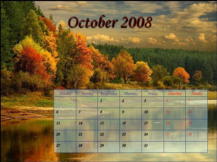 2008 Monthly Calendar