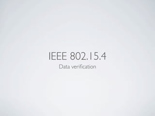 Wireless Communication And Mobile Network - ZigBee