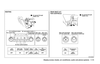 WHA0650

Display screen, heater, air conditioner, audio and phone systems 4-39




           ੬ REVIEW COPY—2008 Quest (van)
           Owners Manual—USA_English (nna)
           06/29/07—debbie ੭
 