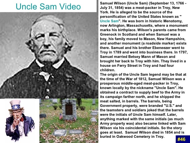 「1813,Samuel Wilson」の画像検索結果