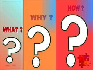 ? WHAT ? WHY ? HOW ? ? ? ? 